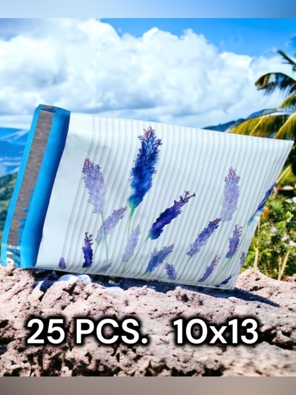 25 10X13 Poly Mailers Lavender Flowers Shipping Envelopes Bags PRICE IS FIRM - Picture 3 of 11